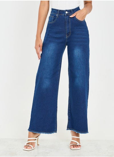 اشتري High Rise Mid Wash Wide Leg Jeans في السعودية