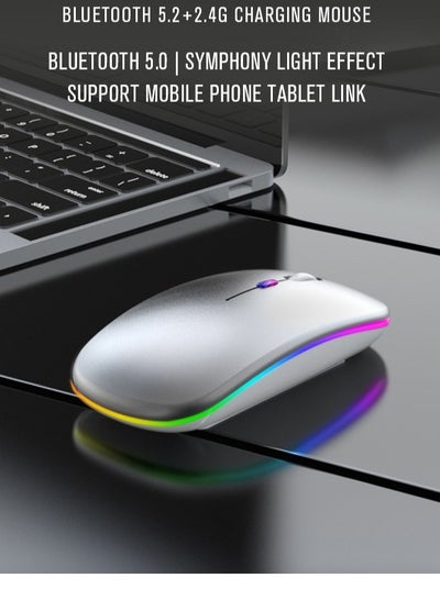 Buy Luminous and comfortable rechargeable wireless bluetooth mouse for computers and playstation USB games in Saudi Arabia