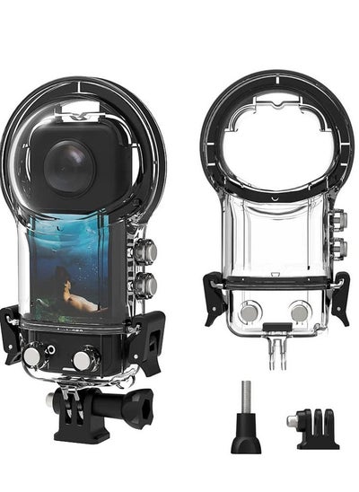 اشتري Waterproof Housing Case for Insta360 X3 Action Case, Double Lock Dive Protective Shell WIth Bracket Mount Accessories, 30M Underwater Diving Protection في السعودية