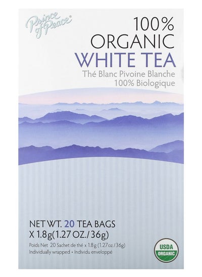 اشتري 100% Organic White Tea 20 Tea Bags 1.27 oz (36 g) في الامارات