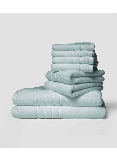 اشتري 8 Pieces Set by La'Marvel, Cloud 600 GSM 100% Cotton Plux Towels في السعودية