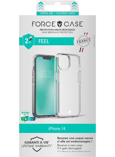 اشتري Force Case iPhone 14 FEEL Made in France Reinforced Case Lifetime Warranty Transparent - 50% Recycled plastic في الامارات