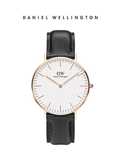 Buy Daniel Wellington DW Classic Men's Waterproof Quartz Watch with Black Leather Strap -40mm DW00100007 in Saudi Arabia