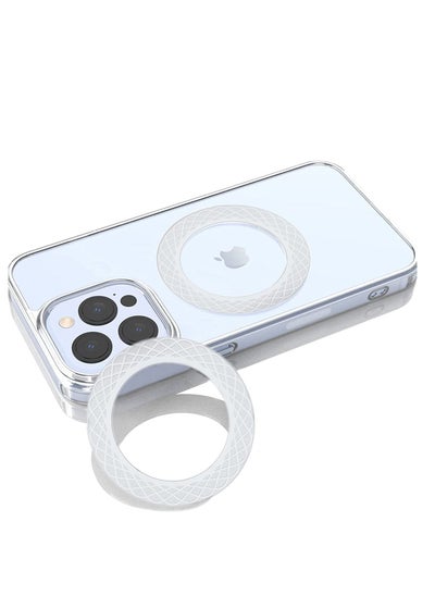 Buy Universal Magnetic Ring, Magnetic Wireless Charging Conversion Kit, Magnetic Wireless Charger Universal Metal Rings Compatible with iPhone 14/14 Pro/13 mini/13 Pro Max/12 Galaxy S21 etc(White,2pcs) in UAE