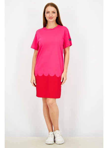 Buy Women Sportswear Fit Marimekko Shirt Dress, Fuchsia in UAE