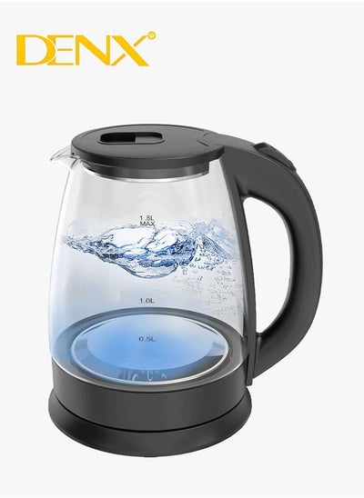 اشتري Glass electric kettle, capacity 1.8 liters, 1500 watts في السعودية