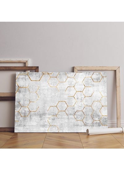 Buy home gallery abstract art sense texture with gold element geometric style Printed Canvas wall art in Egypt