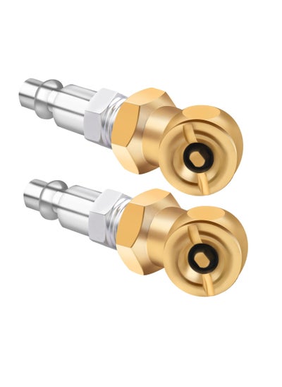 اشتري 2 Pack Ball Foot Air Chuck with Clip, 1/4'' FNPT Closed Flow Air Chuck Made of Brass for Inflator Gauge Compressor Accessories, with Tape for Inflator Gauge Compressor Accessories في الامارات