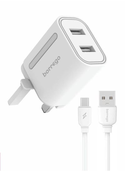 Buy PC04 Borrego Dual Port Super Fast Charging Charger With Type C Cable in Saudi Arabia