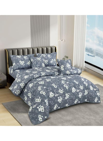 Buy Double comforter set, consisting of 6 practical polyester pieces, size 230 by 250 cm in Saudi Arabia