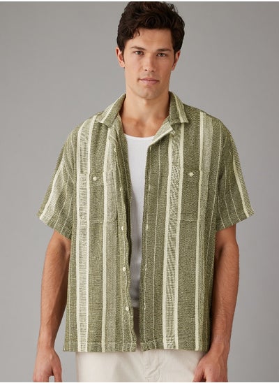 Buy AE Striped Button-Up Poolside Shirt in UAE