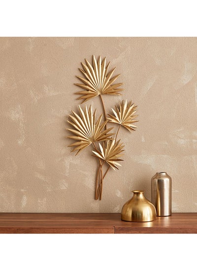 Buy Percy Leaf Branch Metal Wall Art 39x74x3 cm in UAE