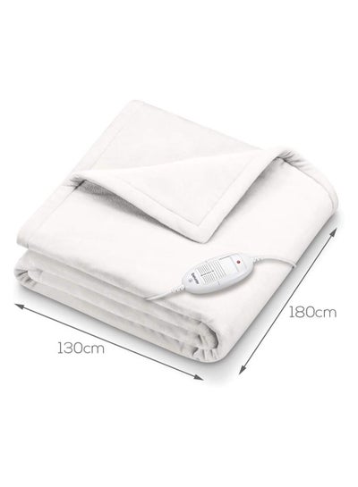 Buy Electric Washable Fast Heating Overblanket Fleece Dirty White 80x150cm in UAE