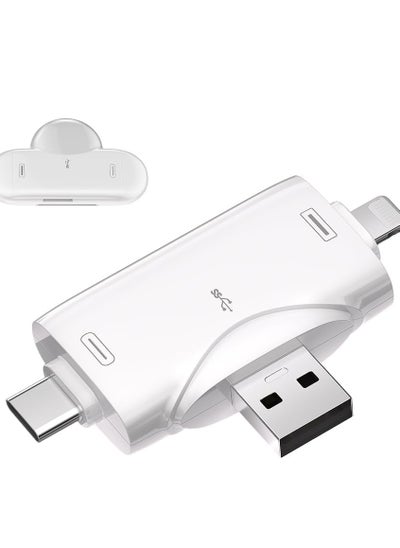 اشتري قارئ بطاقات SD 3 في 1 لكاميرا iPhone/i Pad Android USB-C Mac PC، محول بطاقة Micro SD محمول عالي السرعة، عارض قارئ بطاقات ذاكرة الكمبيوتر متوافق مع TF وبطاقة SD في الامارات