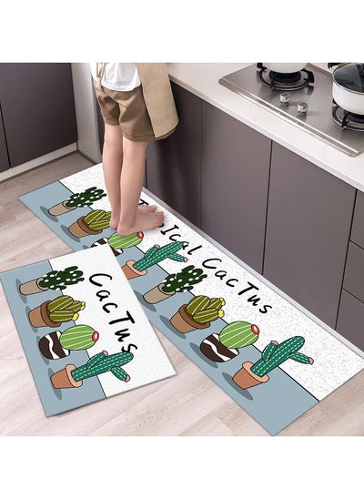 Buy 2pcs Bath Kitchen floor Mats Waterproof Rugs Anti-slip Washable 40x60 + 40x120cm in UAE