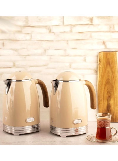 Buy Nada Thermos Set for Tea and Coffee from Al Saif, Light Brown /Silver 1L/1L in Saudi Arabia