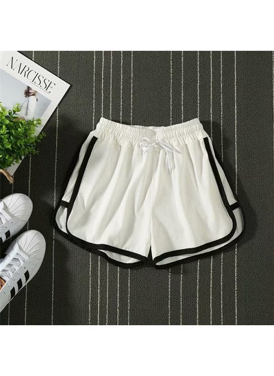 Buy Unisex Summer Thin Shorts Casual Sport Sleepwear White in Saudi Arabia