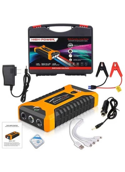 COSTWAY 5-in-1 Jump Starter With Air Compressor, 2000A Peak 13000mAh 12v Car Battery Booster Jump Starter Up To 8 0l Gas Or 5 0l Diesel Engine Powerbank Charger With Jump Leads Led Flashlight
