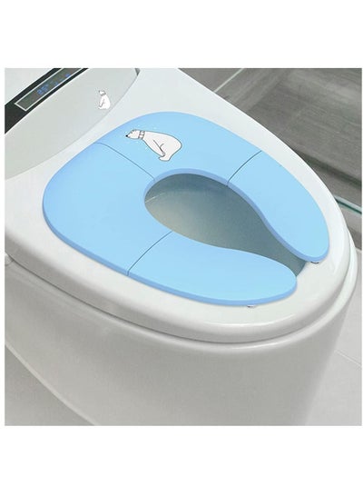 Buy Foldable Potty Seat, Toddler Travel Bedpan Seat with Non-Slip Suction Cups, Potty Training Toilet Seat for Baby & Kids(Blue) in Saudi Arabia