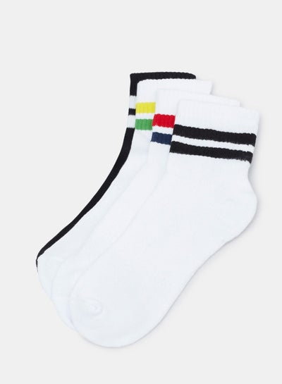 Buy Contrast Striped Socks (Pack of 4) in Egypt