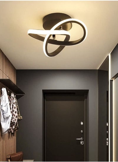 Buy Hallway Modern LED Ceiling Light, Fixture Black Flush Mount 3-Color Adjustable Creative Design, for Washrooms stairwell Balcony Cloakroom Kitchen Loft Aisle, 22W in UAE