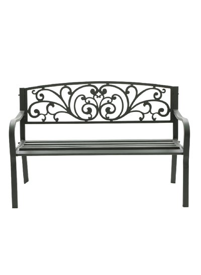 Buy 2-Seater Weather Resistant Elegant Outdoor Bench Black 85 x 128 x 56 cm WS-A329 in Saudi Arabia