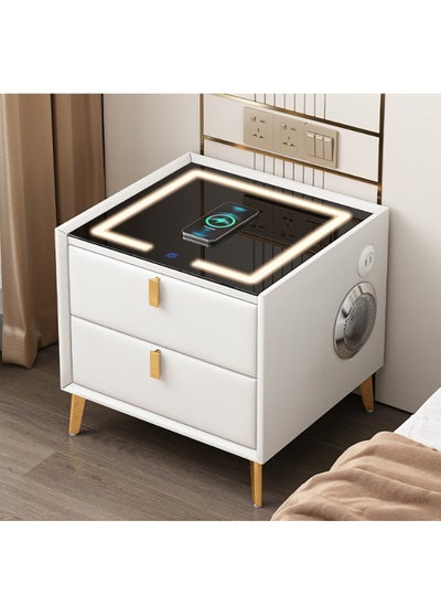 Buy Luxury Smart Bedside Table Modern Solid Wood with Wireless Charging in UAE