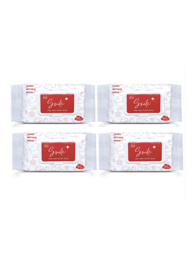 اشتري Pure Rose Water Wipes 80's Pack of 4 في الامارات