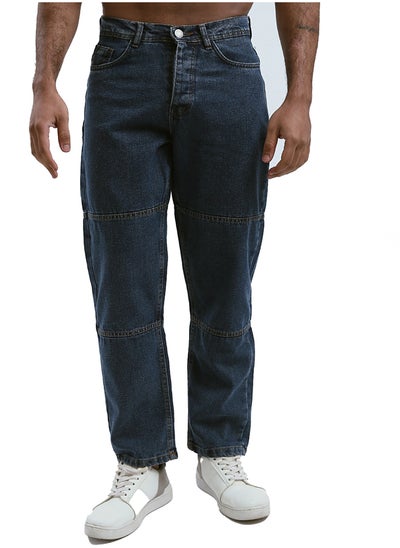 Buy Solid Standard Blue Casual Jeans in Egypt