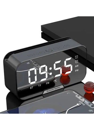 Buy Digital Alarm Clock with Wireless Bluetooth Speaker FM Radio Temperature Display  Desk Clock for Bedroom in UAE