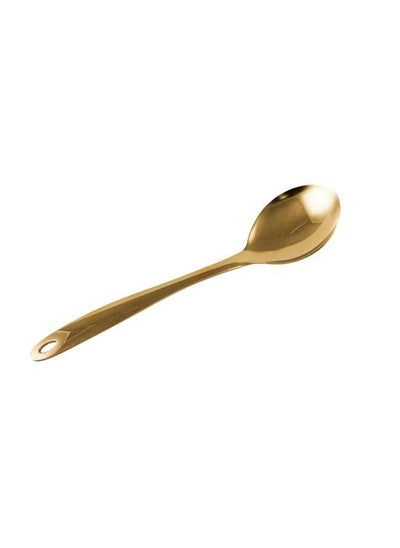 اشتري Stainless Steel Gold Serving Spoon 26 cm في الامارات