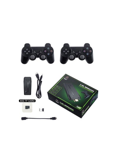 Buy Y3 Lite HD Gaming Console Connects to TV with 64GB Card, 10,000 Games, Two Controllers with Stick and HD Extension Cable in Saudi Arabia