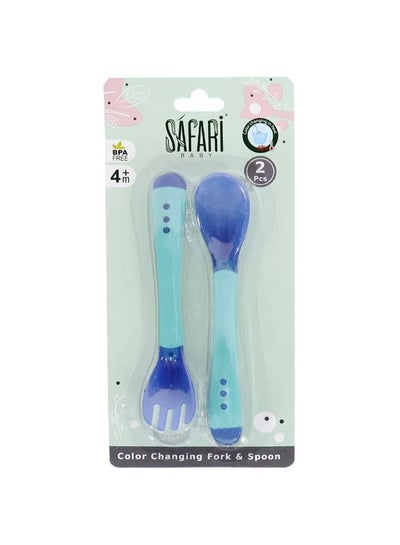 Buy Baby Color Changing Feeding Spoon & Fork | 2 Pcs | in Egypt