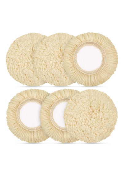 Buy Wool Polishing Pad, 6PCS Buffing Pads Kit Hook Loop Buffing Pads for Drill Curved Edge Compound Cutting Pad Drill Polisher Attachment Wheel Polish Pad, Car Body Repair Buffingc (3inch) in Saudi Arabia