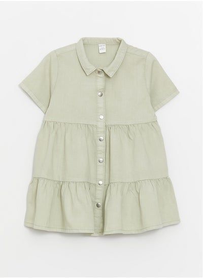 Buy Shirt Collar Short Sleeve Baby Girl Dress in Egypt