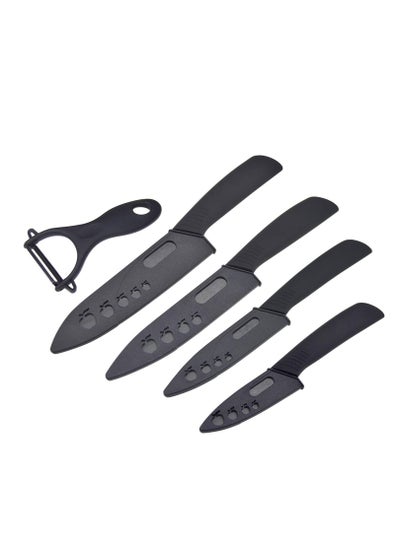 Buy Kitchen Ceramic Knife Set Professional Knife With Sheaths Super Sharp Rust Proof Stain Resistant include15cm Chef Knife 12.7cm Utility Knife 10cm Fruit Knife 7.7cm Paring Knife One Peeler in UAE