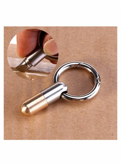 Buy Tiny Cutting Tool Portable Capsule Cutter with Keychain Ring Sharp Tool EDC Gadgets for Unpacking Cartons Stripping Stickers Splitting Pills Opening Cans in UAE