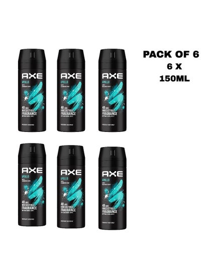 Buy Axe Apollo Body Spray 150ml Pack of 6 in UAE