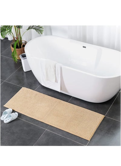 Buy Tycom Bathroom Rugs Bath Mat Non Slip Fluffy Soft Plush Microfiber Shower Carpet Rug Washable Non-Slip Carpet Mat for Bathroom Floor 50 By 120 CM Short Fiber Beige. in UAE