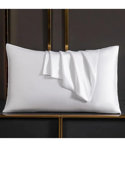 اشتري 2-Pieces White Pillow Cover Set - Super Soft Cotton 50x 75cm, Soft & Silky Stuff Best for Your Beautiful Skin and Hairs. في الامارات