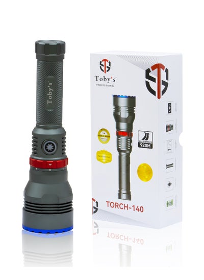 اشتري Toby's Torch-140 مصباح LED ساطع قوي قابل لإعادة الشحن مع ضوء شعلة ساطع رائع من سبائك الألومنيوم عالية القوة وعمر بطارية طويل الأمد، أفضل للتخييم والأنشطة الخارجية في الامارات