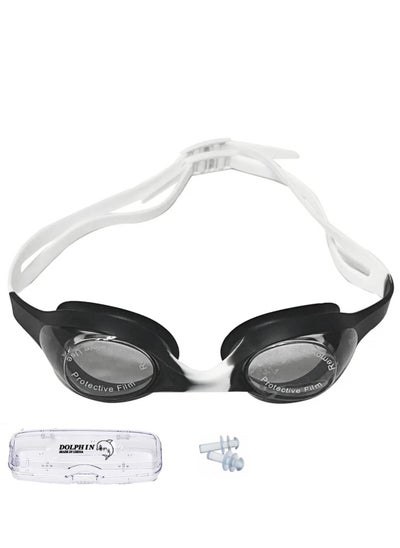 Buy G-168 Anti-Fog Kids Swim Goggles With Box & Ear Plugs, Black/White in Egypt