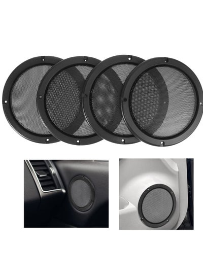 اشتري 6.5 Inch Universal Car Speaker Cover Grille, 4 Pieces Replacement Dust-Proof Car Speaker Grille Auto Assembly Parts (Black) في الامارات