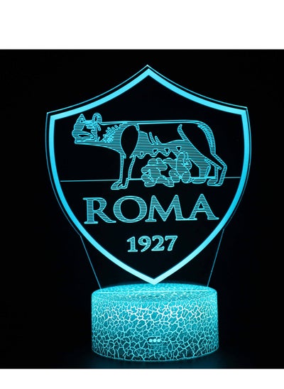 اشتري Five Major League Football Team 3D LED Multicolor Night Light Touch 7/16 Color Remote Control Illusion Light Visual Table Lamp Gift Light Team Roma 1927 في الامارات