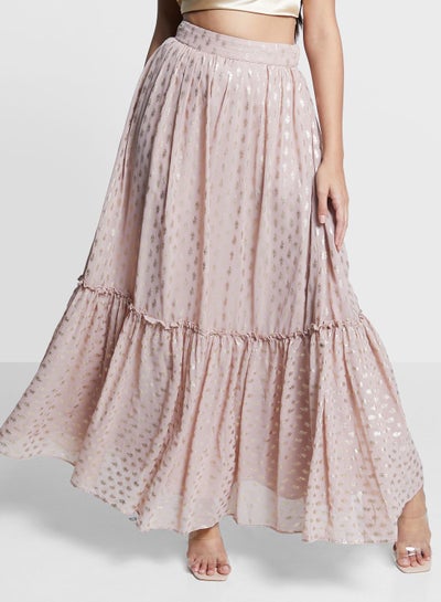 Buy Embroidered Foil Ruffle Lehenga Skirt in UAE