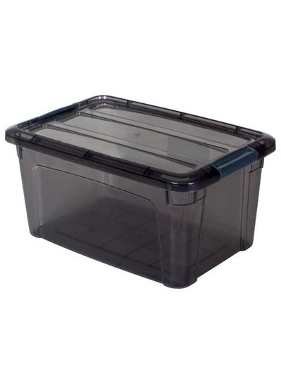 Buy Titiz storage box food container made of BPA free plastic with airtight clip cover to keep your food fresh transparent grey 12l in Egypt