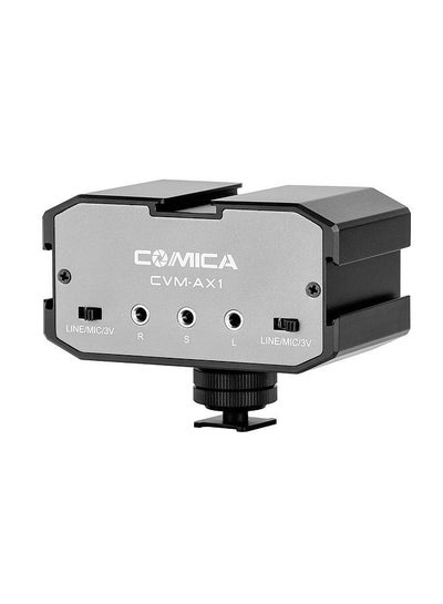 اشتري CoMica CVM-AX1 Audio Mixer Adapter Universal Dual Channel 3.5mm Port Mixer Support Real-time Monitoring Mono/Stereo Output Switch for DSLR Camera Camcorder for 3.5mm Positive & Passive Microphone في الامارات