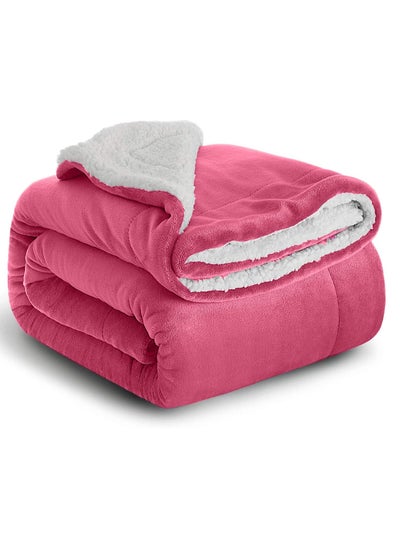 Buy Sherpa Blanket King Size Twin Plush Throw Bed Blanket Flannel Fleece Reversible Lamb Blanket Warm and Plush Travel Blanket for Bed Sofa Travel Couch in UAE