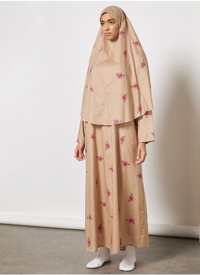 Buy Praying Dress With Floral Prints And Veil in Saudi Arabia