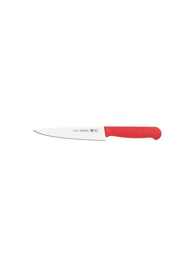 Buy Professional 10 Inches Meat Knife with Stainless Steel Blade and Red Polypropylene Handle with Antimicrobial Protection in UAE